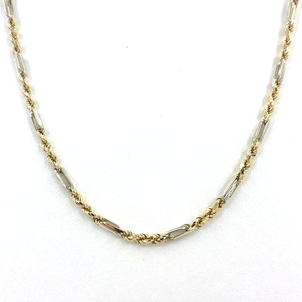 14K Two Tone Gold Solid Milano Necklace | 22 Inches, 3.5mm, 13.7 grams