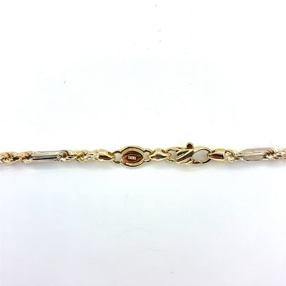 14K Two Tone Gold Solid Milano Necklace | 22 Inches, 3.5mm, 13.7 grams