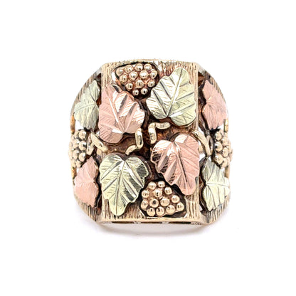 10K Tricolor Gold Black Hills Gold Ring | Size 9.5, 7.3 grams