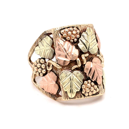 10K Tricolor Gold Black Hills Gold Ring | Size 9.5, 7.3 grams