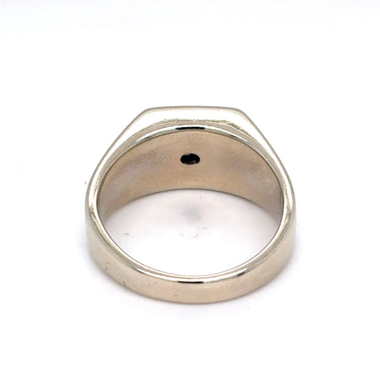 14K White Gold Mens Natural Diamond Princess Cut Cluster Ring | Princess 1.13 TCW, H VS1, Size 10