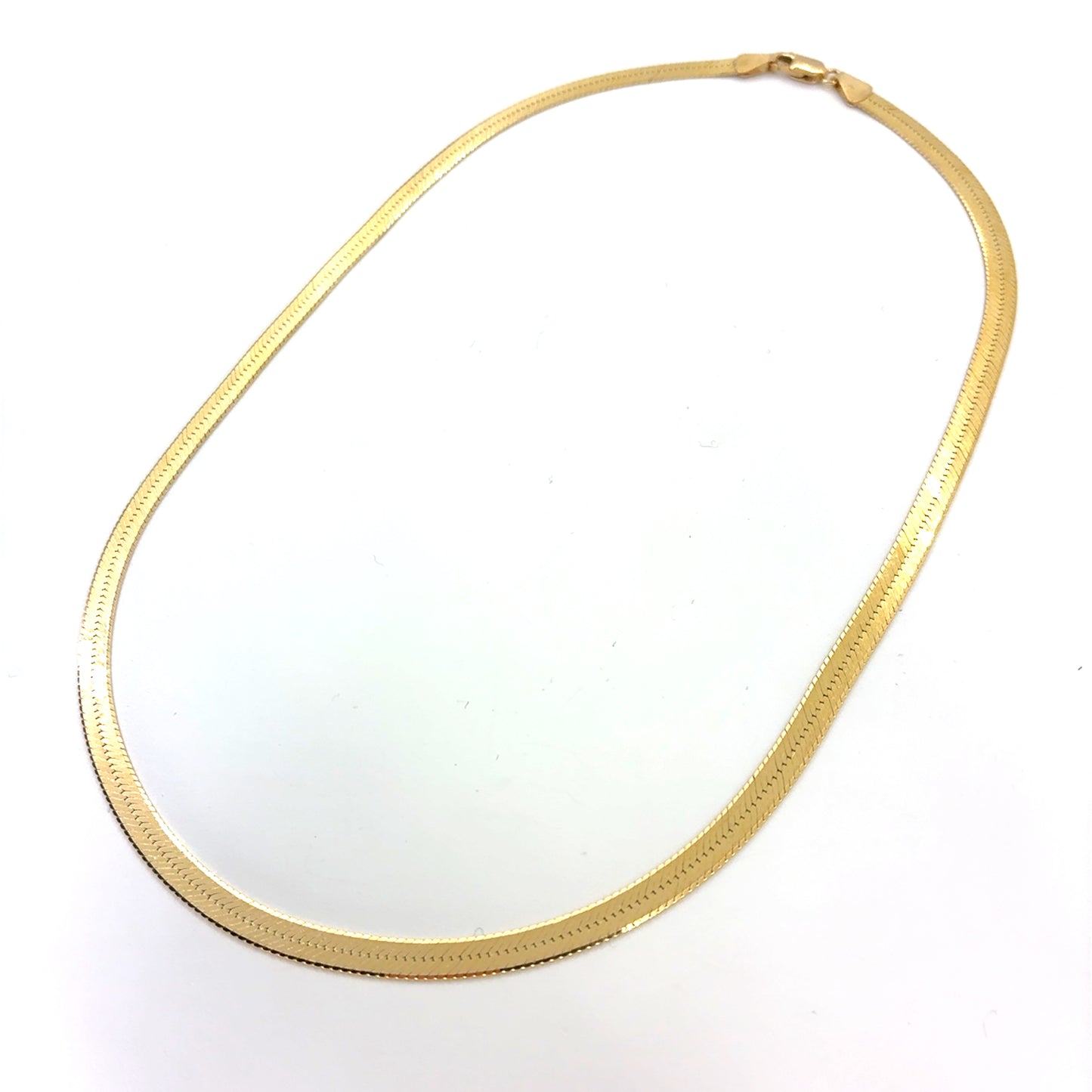 14K Yellow Gold Herringbone Necklace | 18 Inches, 4.5mm, 13.1 grams