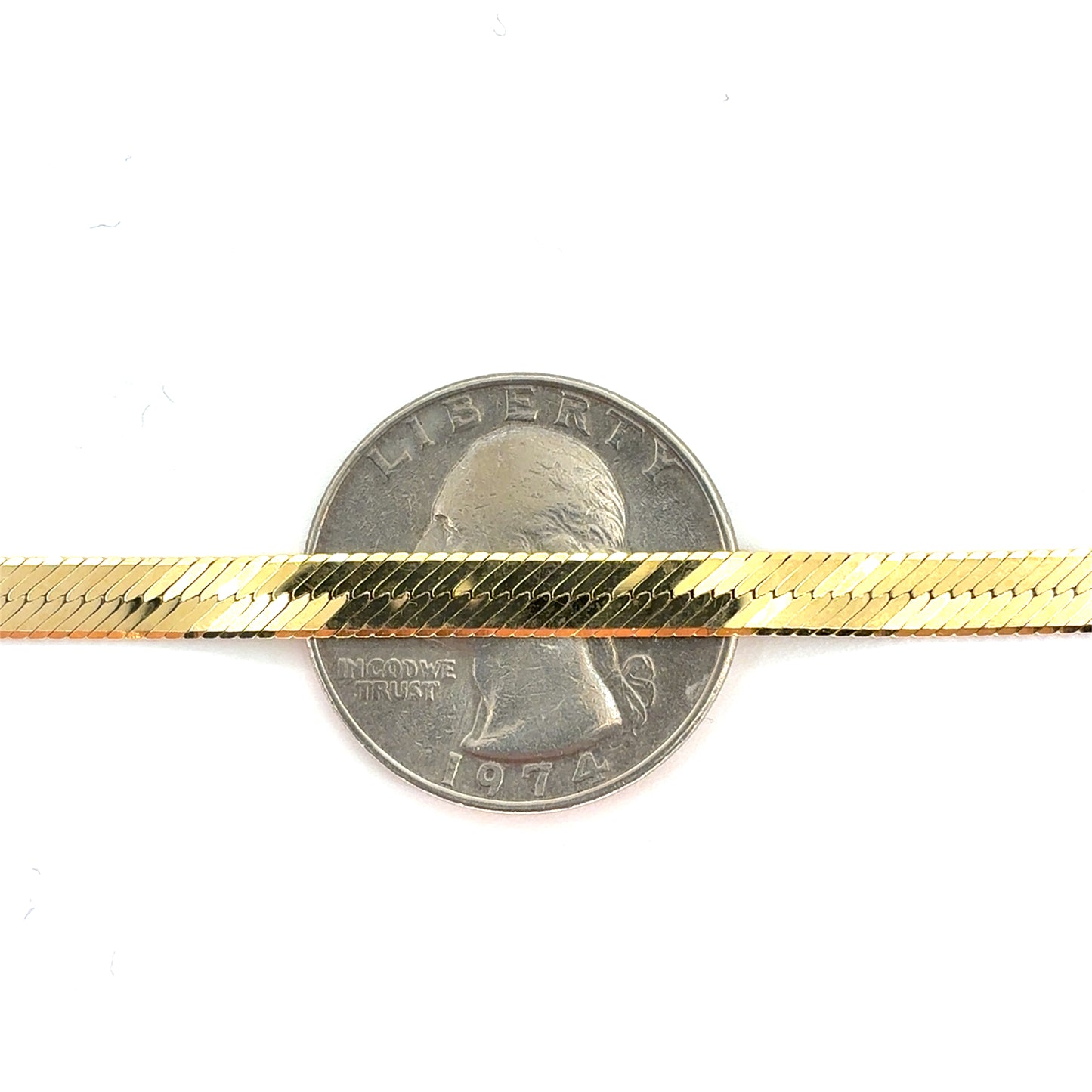 14K Yellow Gold Herringbone Necklace | 18 Inches, 4.5mm, 13.1 grams