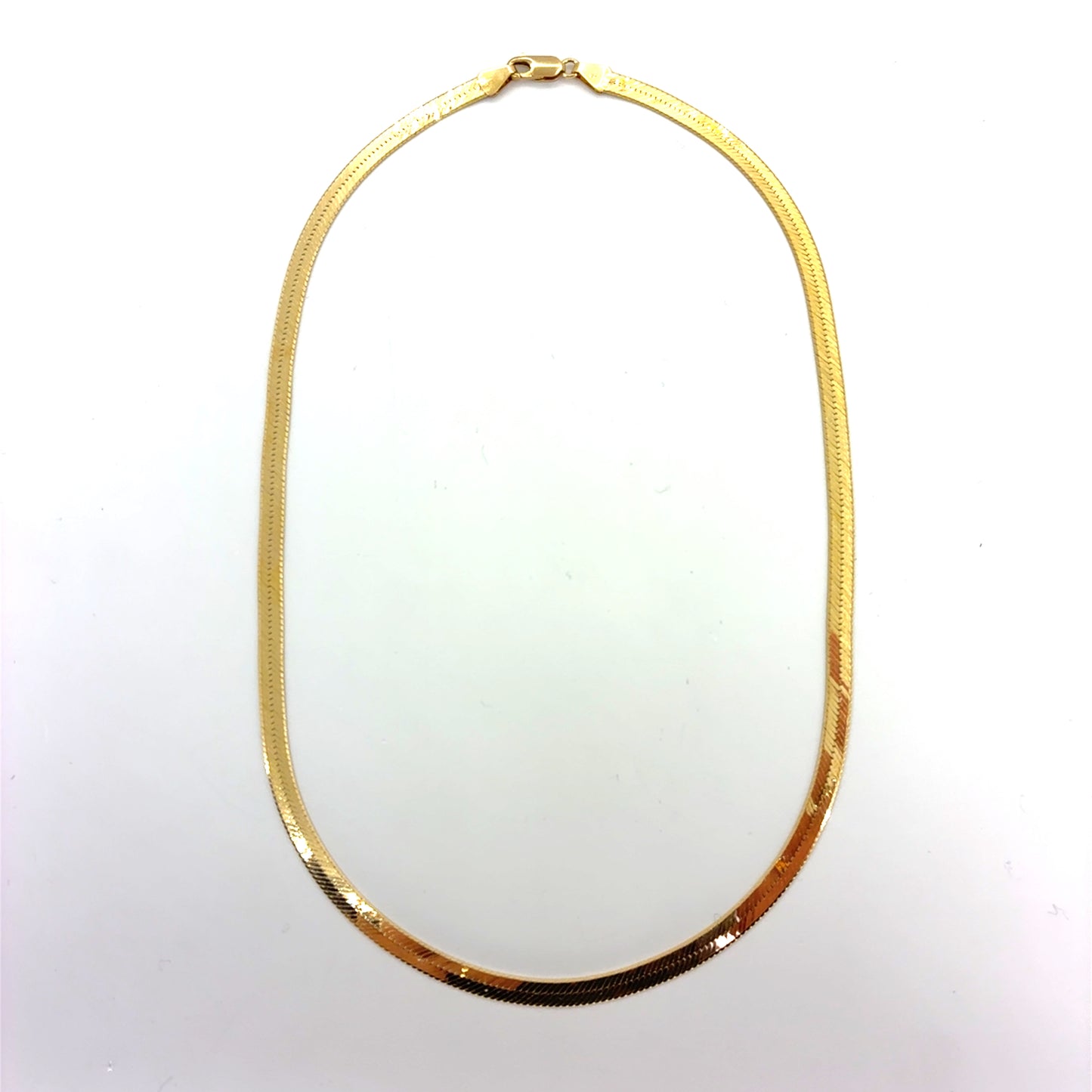 14K Yellow Gold Herringbone Necklace | 18 Inches, 4.5mm, 13.1 grams
