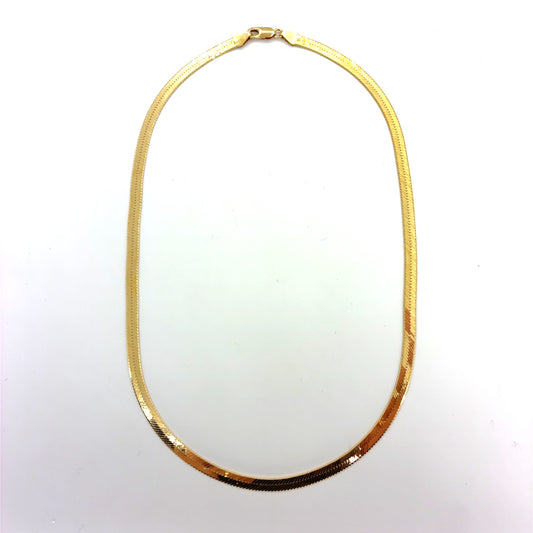 14K Yellow Gold Herringbone Necklace | 18 Inches, 4.5mm, 13.1 grams