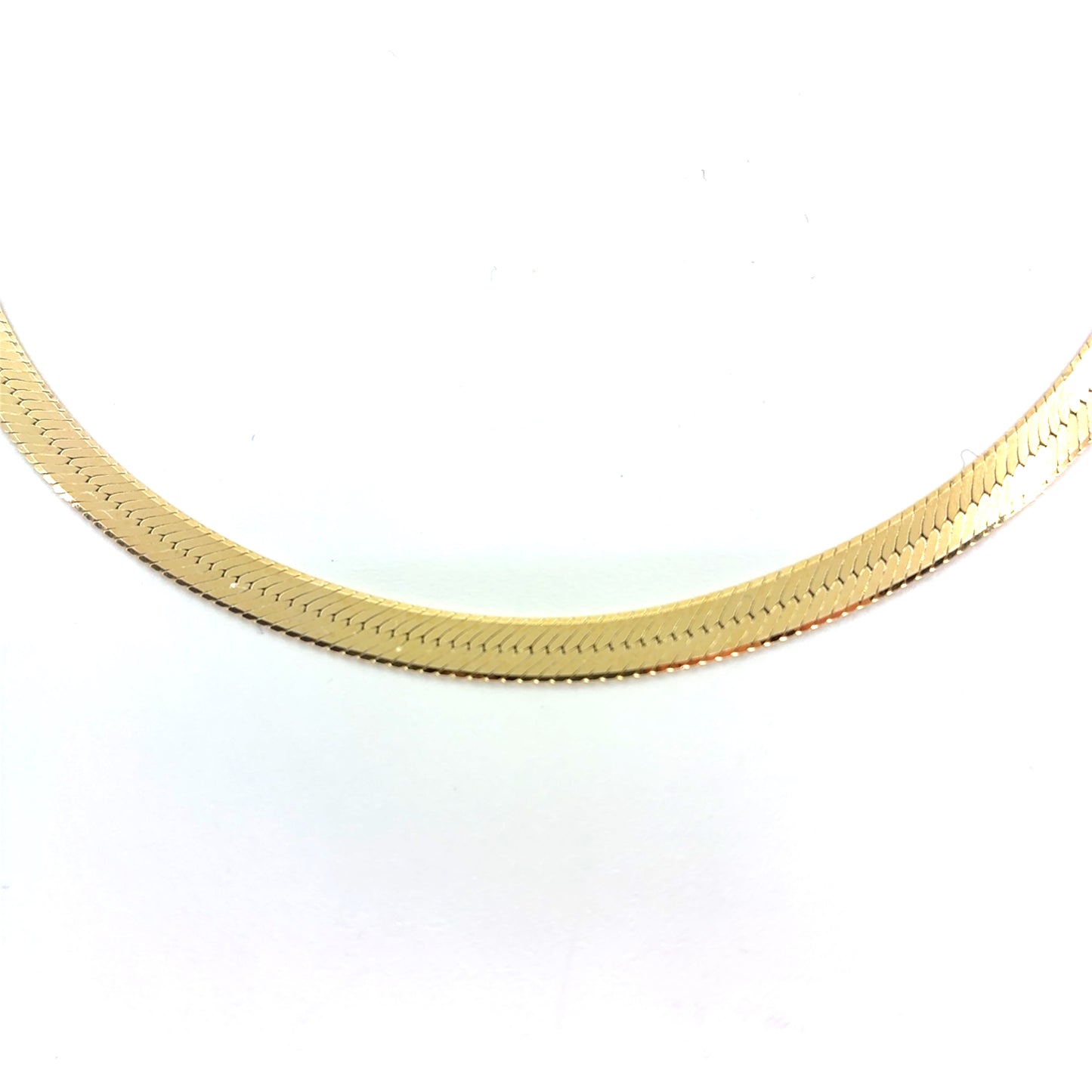 14K Yellow Gold Herringbone Necklace | 18 Inches, 4.5mm, 13.1 grams