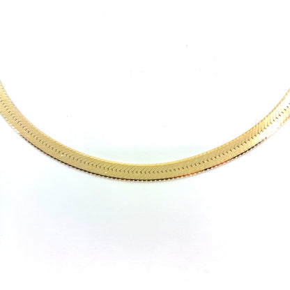 14K Yellow Gold Herringbone Necklace | 18 Inches, 4.5mm, 13.1 grams