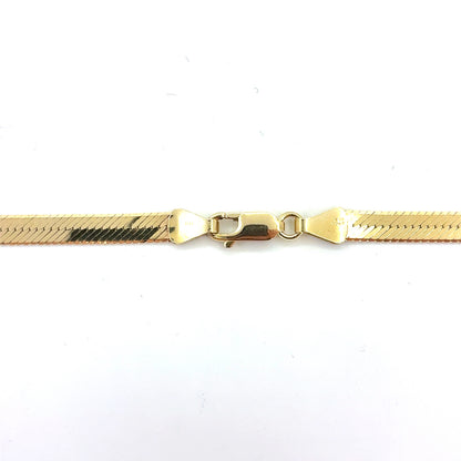 14K Yellow Gold Herringbone Necklace | 18 Inches, 4.5mm, 13.1 grams