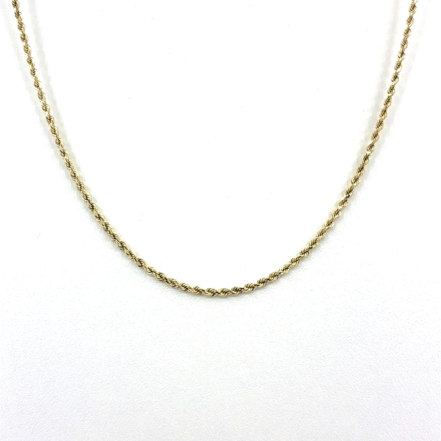 14K Yellow Gold Solid Rope Necklace | 16 Inches, 2.1mm, 7.8 grams