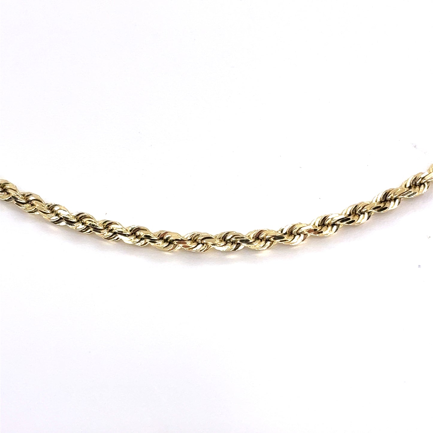 14K Yellow Gold Solid Rope Necklace | 16 Inches, 2.1mm, 7.8 grams