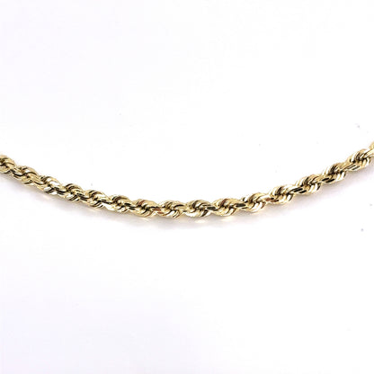 14K Yellow Gold Solid Rope Necklace | 16 Inches, 2.1mm, 7.8 grams