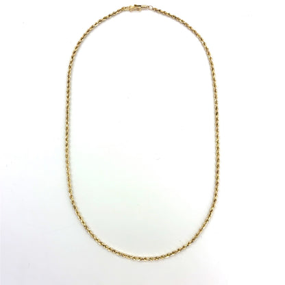 14K Yellow Gold Solid Rope Necklace | 16 Inches, 2.1mm, 7.8 grams