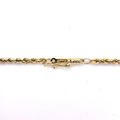 14K Yellow Gold Solid Rope Necklace | 16 Inches, 2.1mm, 7.8 grams
