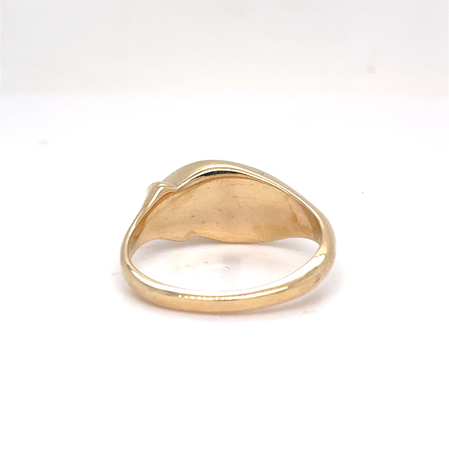 10K Yellow Gold Vintage Light Green Cabochon Ring | Synthetic Star Sapphire 0.88 CT, Size 6