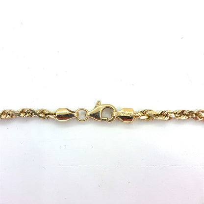 14K Solid Rope Bracelet | 7.75 Inches 2.4mm