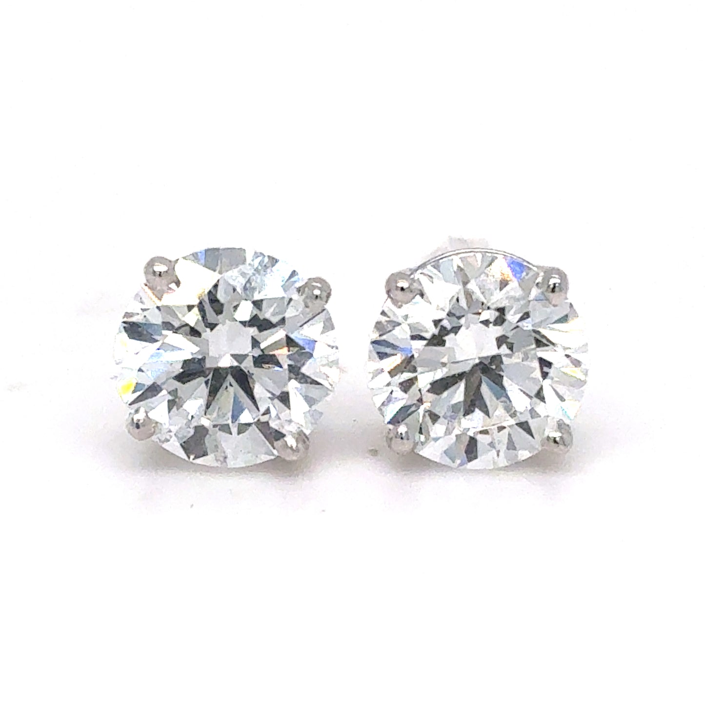 2 Carat Lab Diamond Stud Earrings in 14K White Gold – IGI Certified, Four-Prong Solitaire
