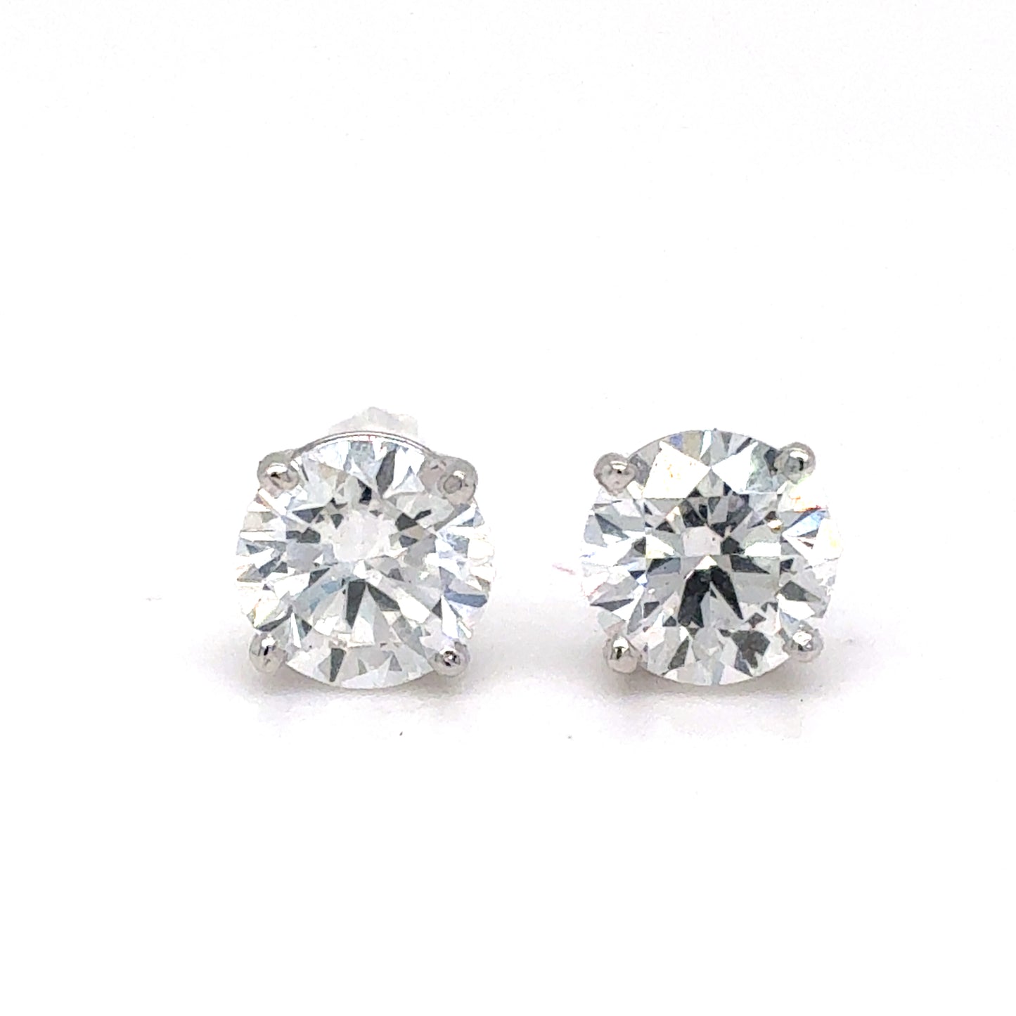14K White Gold IGI Certified Lab Grown Diamond Four-Prong Solitaire Studs Earrings - 1.5 ctw