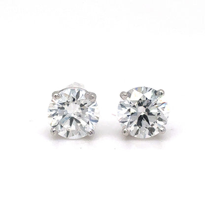 14K White Gold IGI Certified Lab Grown Diamond Four-Prong Solitaire Studs Earrings - 1.5 ctw