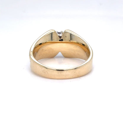 14K Two-Tone Gold Natural Diamond Cluster Ring | Round Brilliant 0.43 TCW, H VS1, Size 6.5
