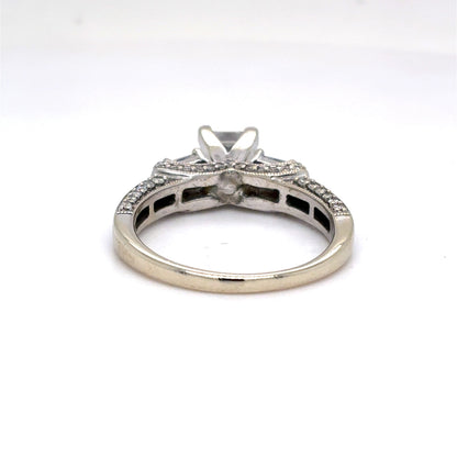 14K White Gold Natural Diamond Princess Cut Three-Stone Engagement Ring | Princess & Round 1.92 TCW, G SI1-I1, Size 7