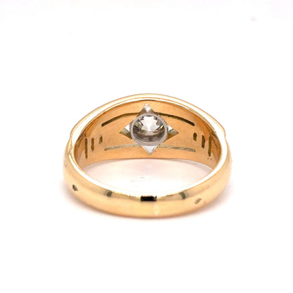 14K Yellow Gold Retro Old European Cut Diamond Solitaire Ring | 0.95 CT, L SI1, Size 8.5
