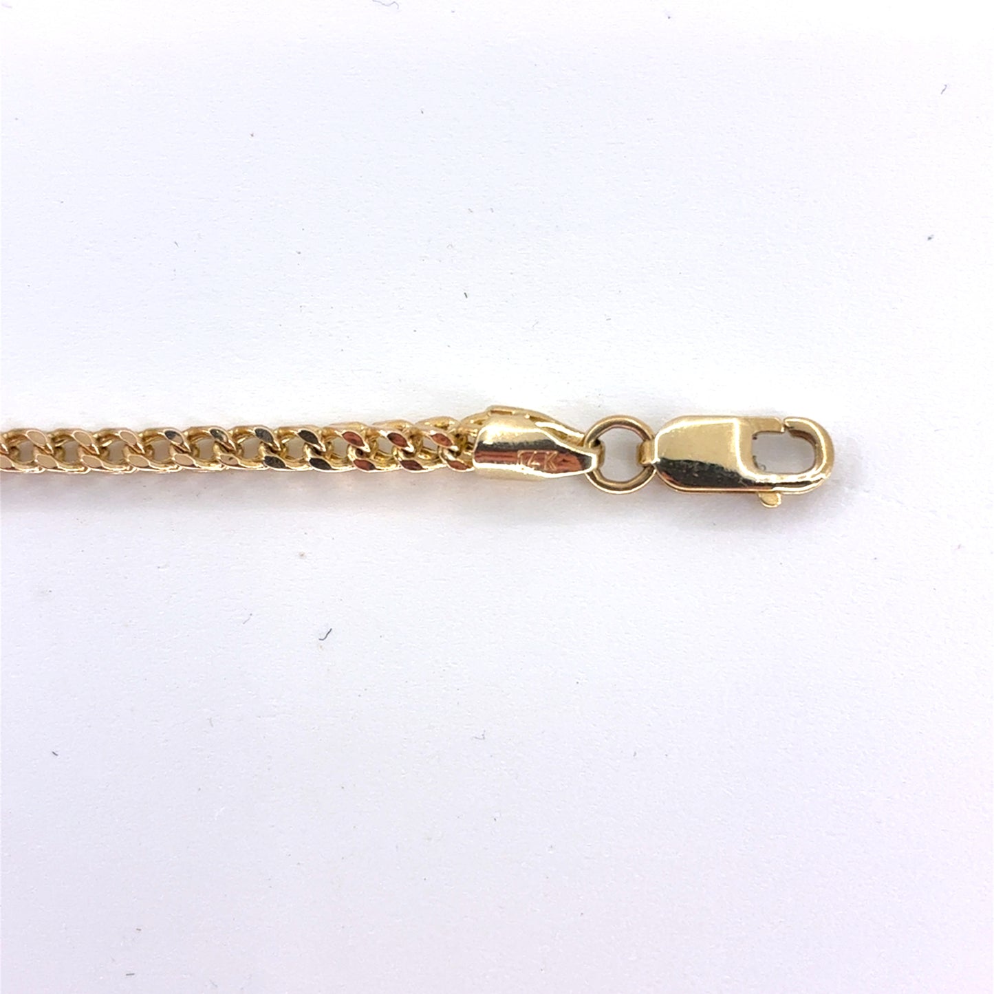 14K Yellow gold hollow Franco Bracelet | 7.25 Inches, 2mm