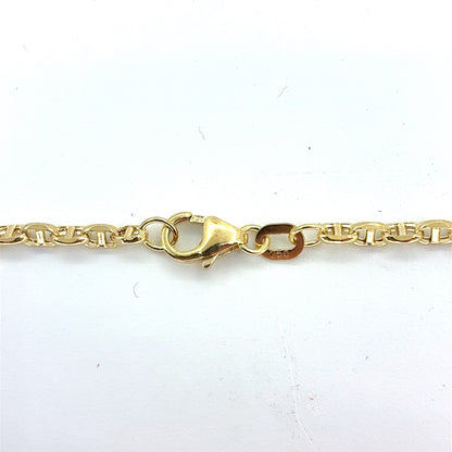 18K Yellow Gold Hollow Mariner Bracelet | 7 Inches, 2.7mm