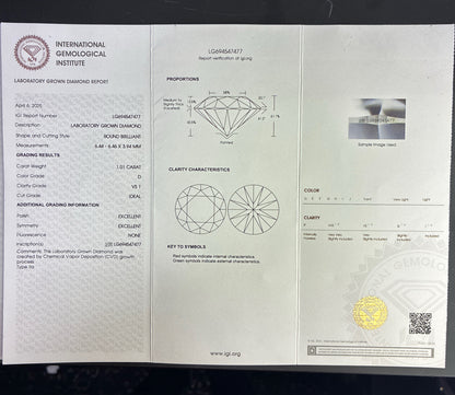 10k yellow gold Men's Lab Diamond Ring | 1.01 CT D VS1, Size 9.75