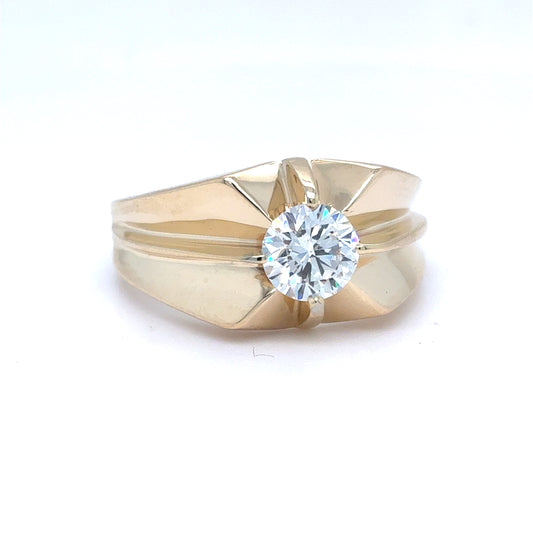 10k yellow gold Men's Lab Diamond Ring | 1.01 CT D VS1, Size 9.75