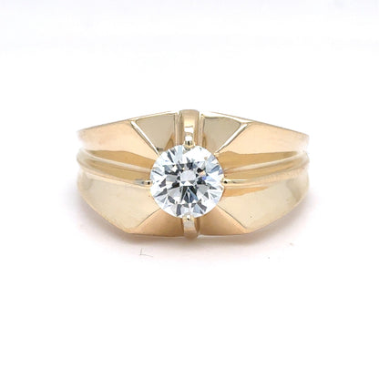 10k yellow gold Men's Lab Diamond Ring | 1.01 CT D VS1, Size 9.75