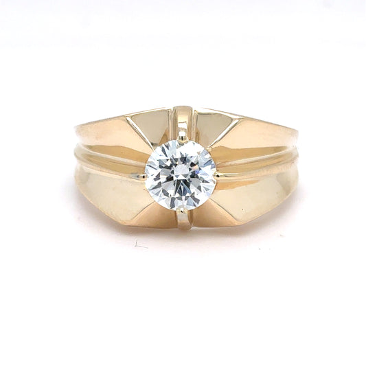 10k yellow gold Men's Lab Diamond Ring | 1.01 CT D VS1, Size 9.75