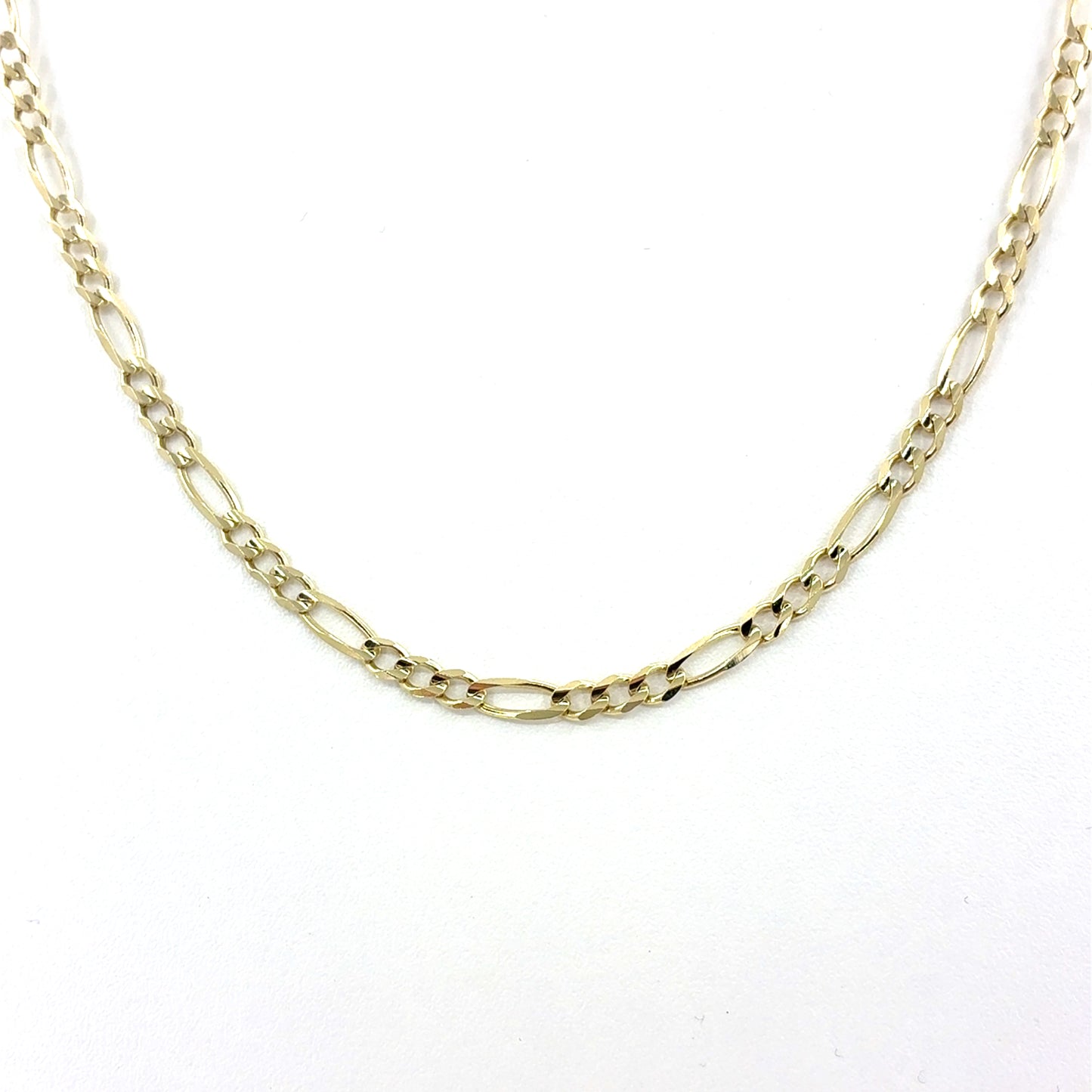 14K Yellow Gold Solid Figaro Necklace | 22 Inches, 4.6mm, 16.5 grams