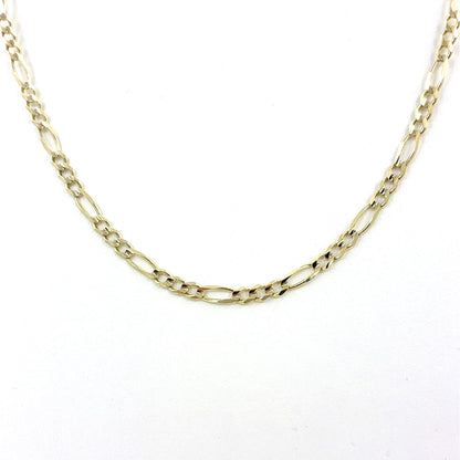 14K Yellow Gold Solid Figaro Necklace | 22 Inches, 4.6mm, 16.5 grams