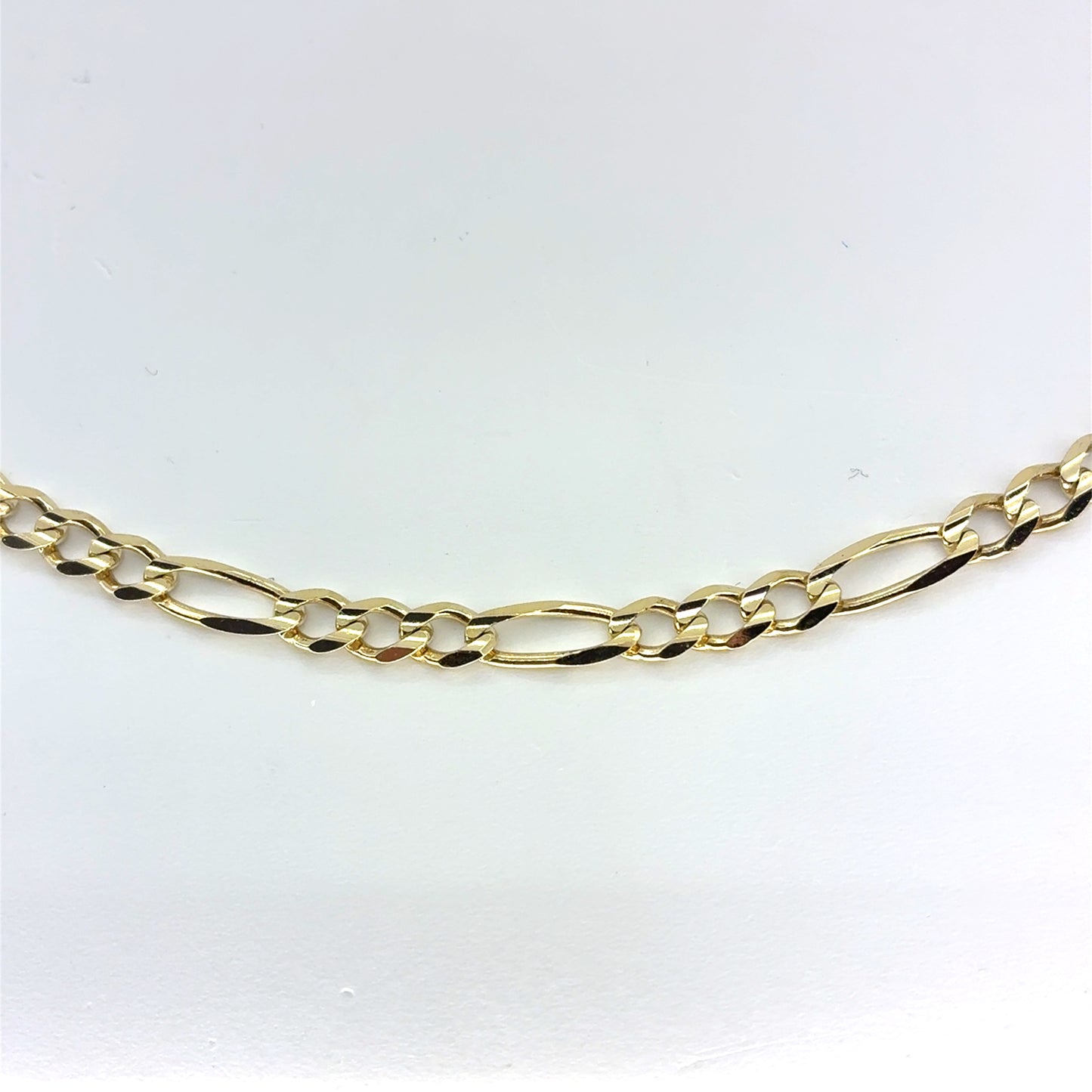 14K Yellow Gold Solid Figaro Necklace | 22 Inches, 4.6mm, 16.5 grams