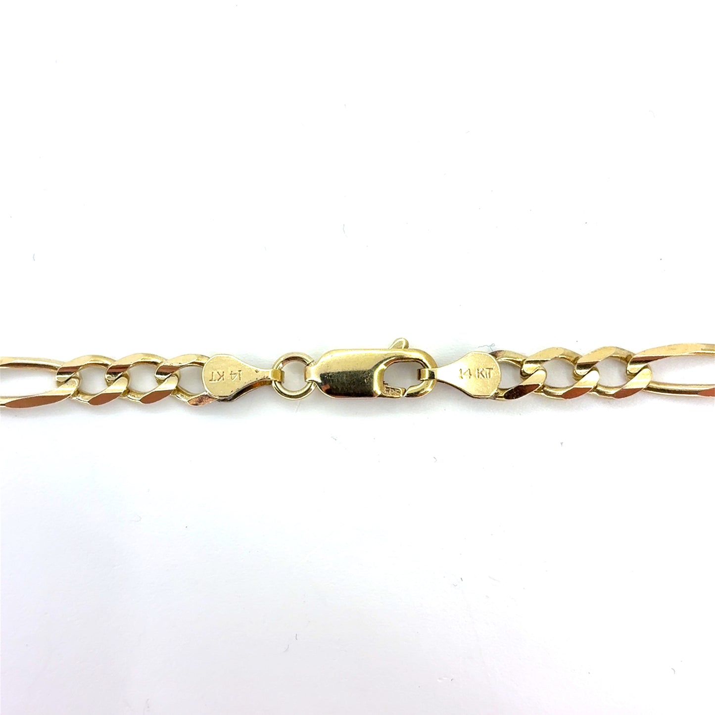 14K Yellow Gold Solid Figaro Necklace | 22 Inches, 4.6mm, 16.5 grams