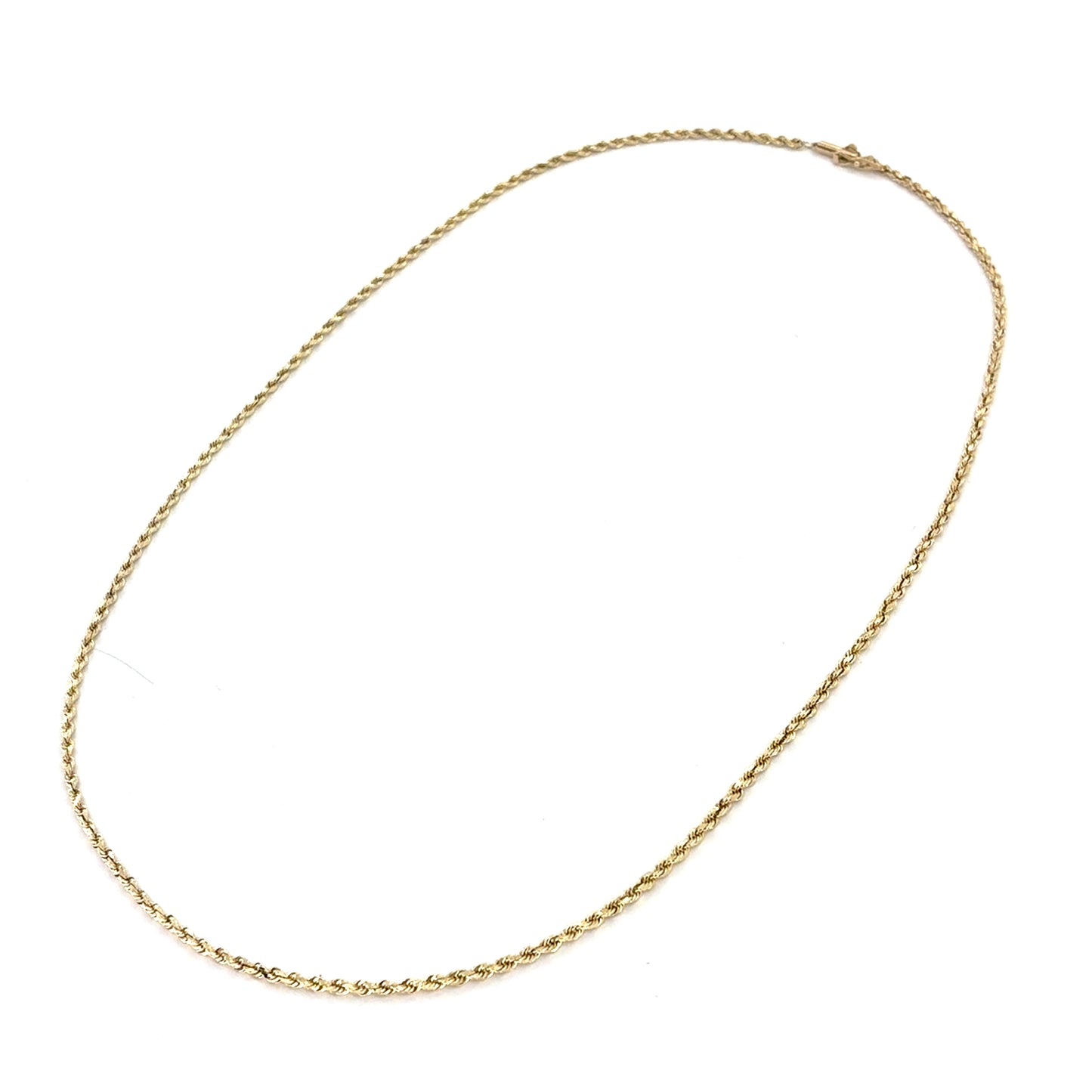 14K Yellow Gold Solid Rope Necklace | 20 Inches, 1.8mm, 7.57 grams