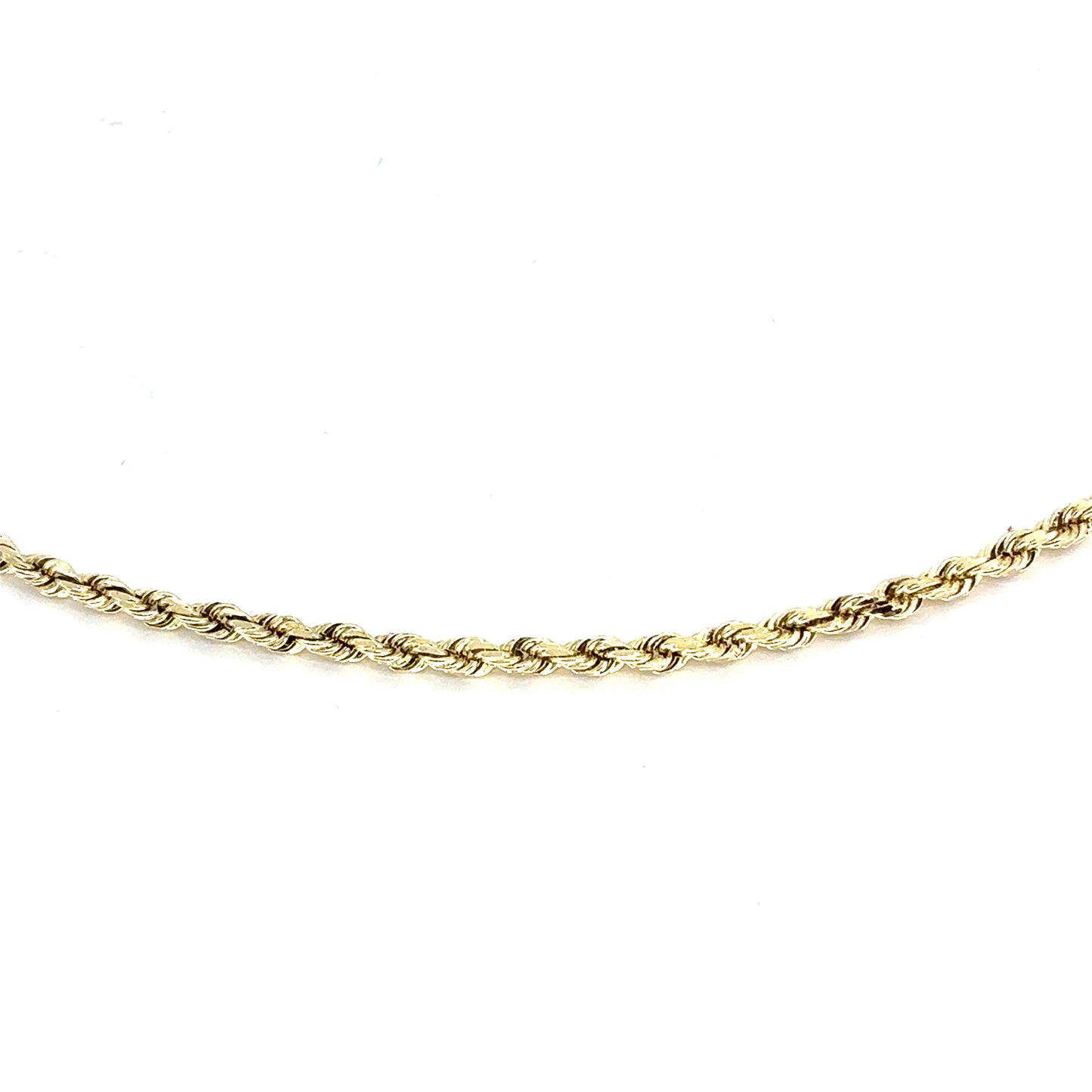 14K Yellow Gold Solid Rope Necklace | 20 Inches, 1.8mm, 7.57 grams