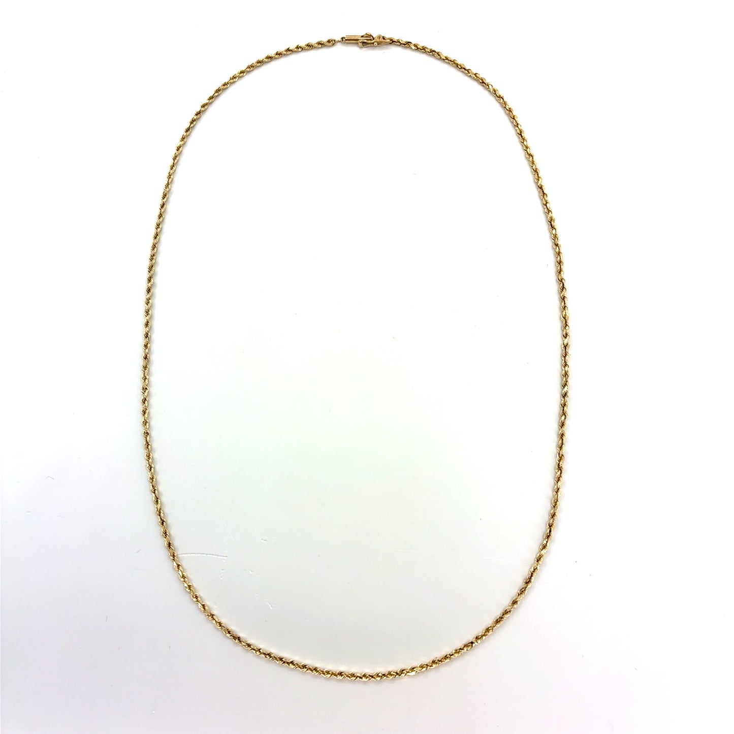 14K Yellow Gold Solid Rope Necklace | 20 Inches, 1.8mm, 7.57 grams