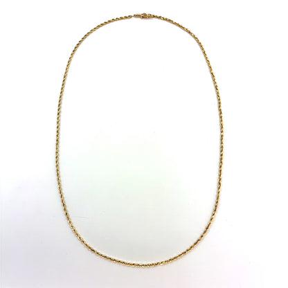 14K Yellow Gold Solid Rope Necklace | 20 Inches, 1.8mm, 7.57 grams