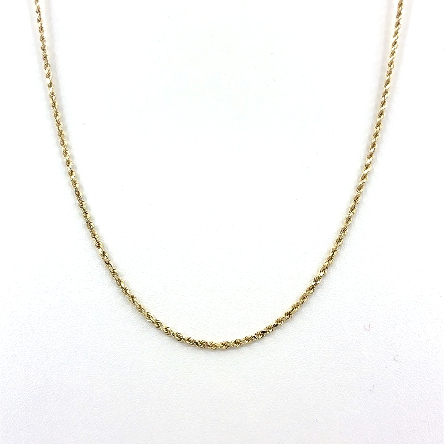 14K Yellow Gold Solid Rope Necklace | 20 Inches, 1.8mm, 7.57 grams