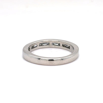 Platinum Natural Diamond Eternity Band | Princess & Baguette 0.69 TCW, G VS1, Size 6
