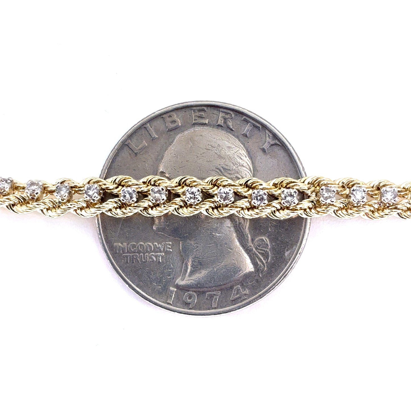 14K Yellow Gold Natural Diamond Tennis Bracelet | Round Brilliant 1.04 TCW, I SI2