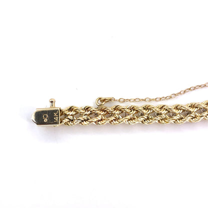 14K Yellow Gold Natural Diamond Tennis Bracelet | Round Brilliant 1.04 TCW, I SI2
