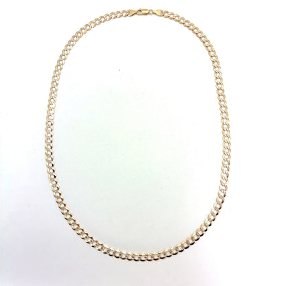 14k Two Tone Gold Solid Diamond Cut Cuban Necklace | 26 Inches, 7.1mm, 30.88 grams