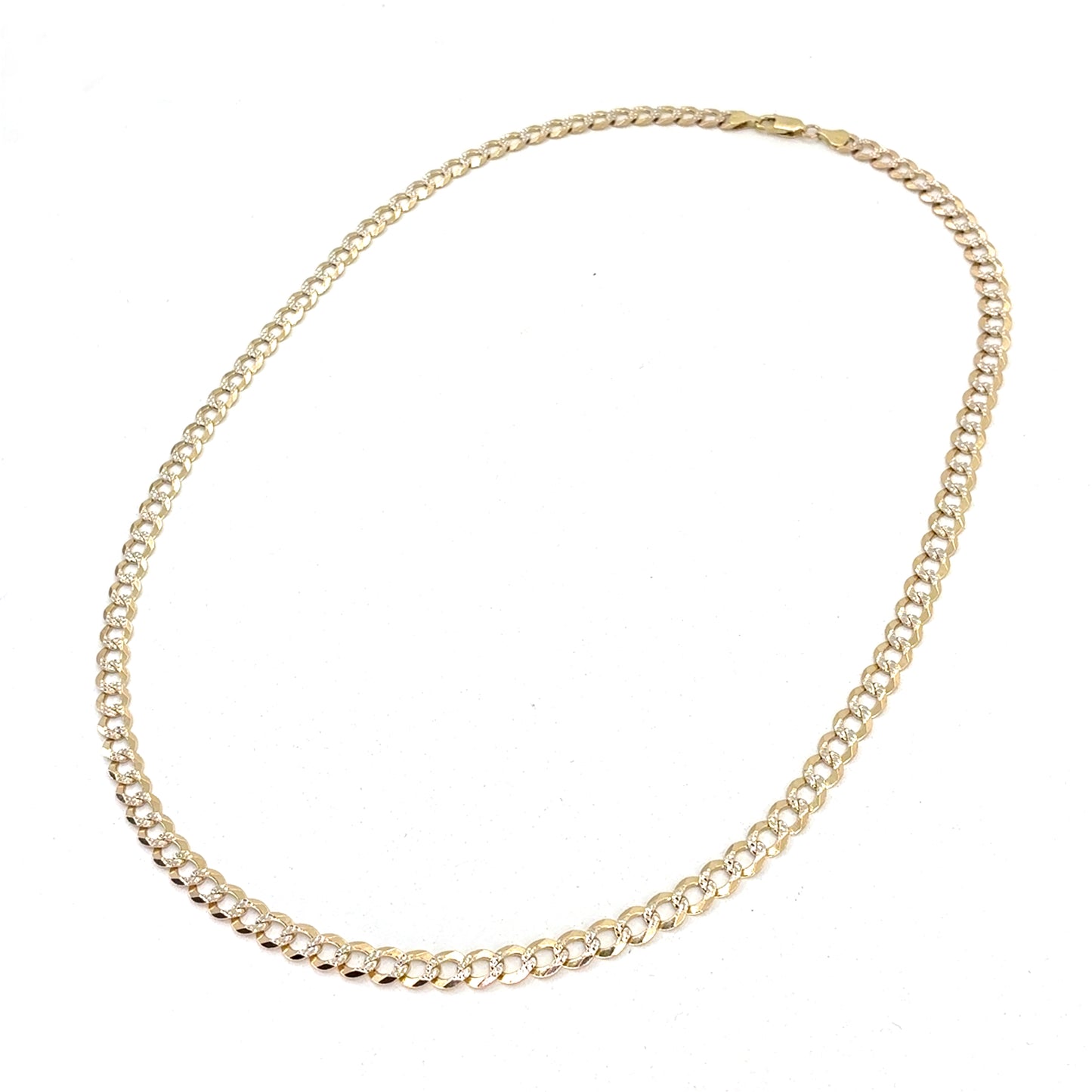 14k Two Tone Gold Solid Diamond Cut Cuban Necklace | 26 Inches, 7.1mm, 30.88 grams