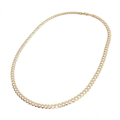 14k Two Tone Gold Solid Diamond Cut Cuban Necklace | 26 Inches, 7.1mm, 30.88 grams