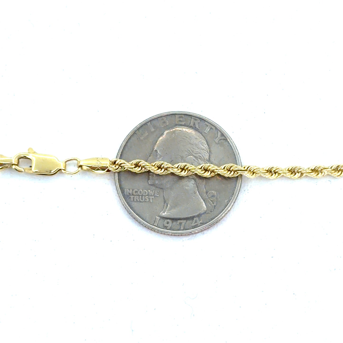 14K Solid Rope Necklace | 24 Inches, 2.5mm, 12.2 grams