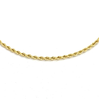 14K Solid Rope Necklace | 24 Inches, 2.5mm, 12.2 grams