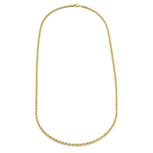 14K Solid Rope Necklace | 24 Inches, 2.5mm, 12.2 grams
