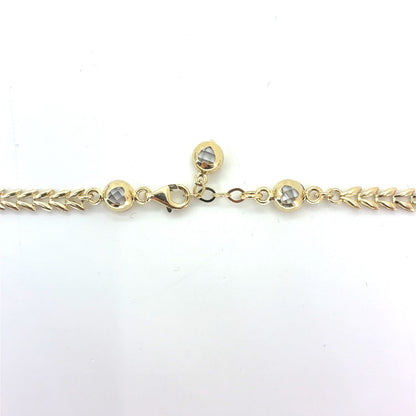 14K Tri-Color Gold Hollow Leaves Style Necklace | 16.5 Inches, 7.65 grams